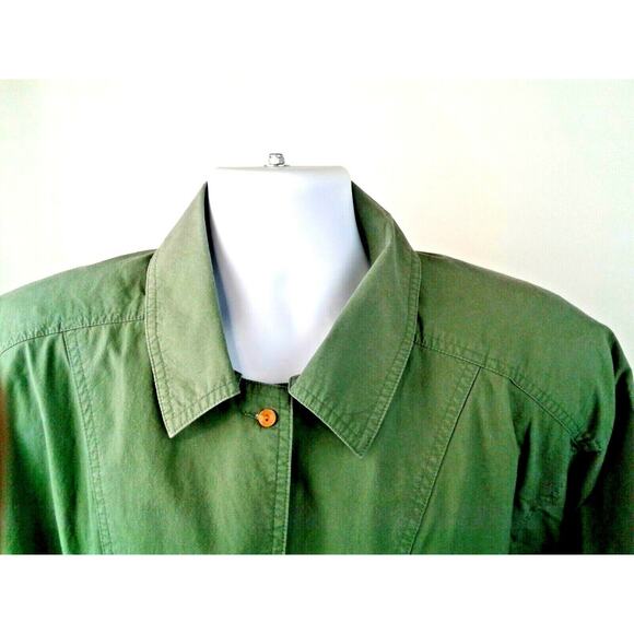 Dockers Levis Womens Green Jacket w/Multi-Color Island Design Lining Sz L RARE - Picture 2 of 9